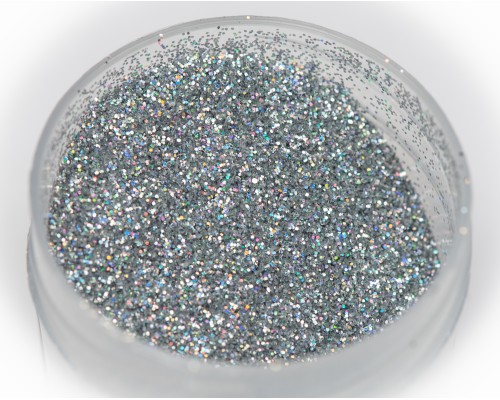 Sequins "silver" holo heat-resistant, 0.2 mm